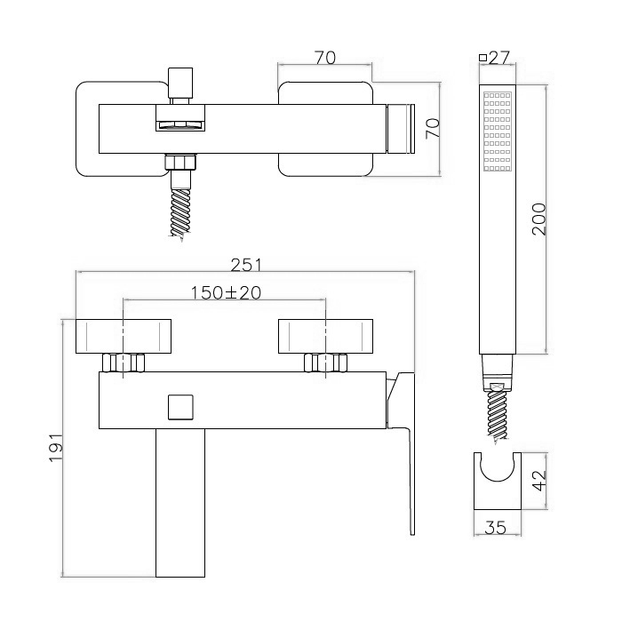 Webert Pegaso Смеситель для ванны, с душевым гарнитуром, цвет: белый матовый PE850101740