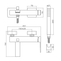 Webert Pegaso Смеситель для ванны, цвет: матовое золото PE850101794