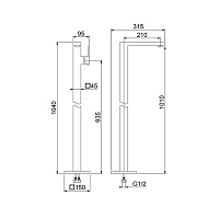 Webert Pegaso Смеситель для раковины, напольный, цвет: черный матовый PE832101560