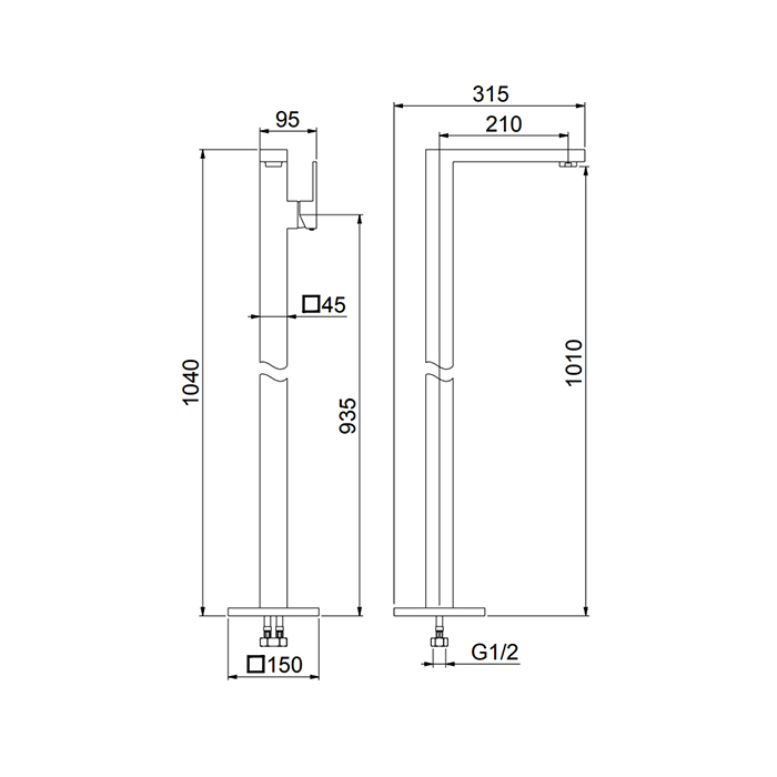 Webert Pegaso Смеситель для раковины, напольный, цвет: золото PE832101010