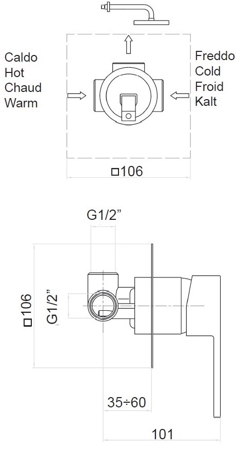 Webert Pegaso Встраиваемый смеситель для душа, цвет: белый матовый PE880101740