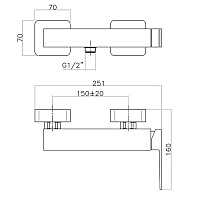Webert Pegaso Смеситель для душа, без душевого гарнитура, цвет: хром PE870102015