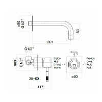 Webert Rimini Смеситель для раковины, встраиваемый, длина излива - 20,1 см, цвет: золото RI830606010