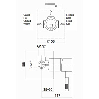 Webert Rimini Смеситель для душа, встраиваемый, цвет: золото RI880101010