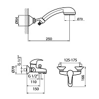 Webert Sax Смеситель для ванны, с ручным душем, цвет: хром SE850101015
