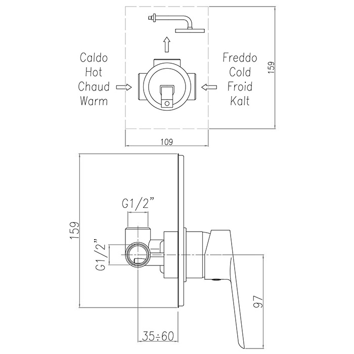Webert Sax Evolution Смеситель для душа, встраиваемый, цвет: хром SE880101015