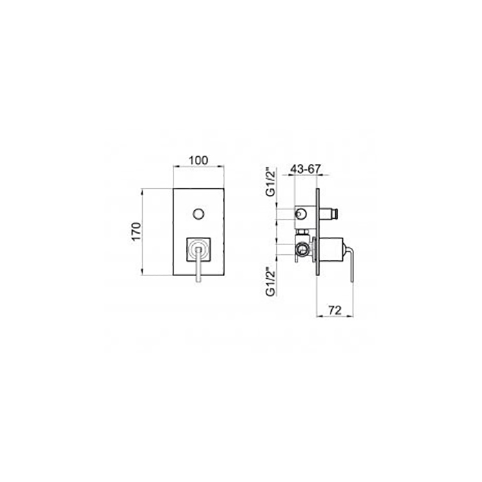 Webert Wolo Смеситель для ванны, цвет: черный матовый/хром WO860101564