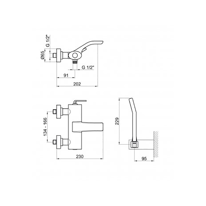 Webert Wolo Смеситель для ванны, цвет: черный матовый/хром WO850101564