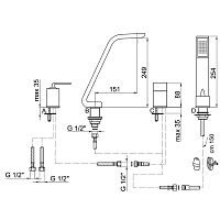 Webert Wolo Смеситель на борт ванны, цвет: черный матовый/хром WO850701564