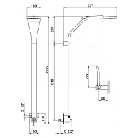 Webert Wolo Душевая стойка с верхним душем, цвет: хром WO660302015