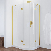 Vegas Glass Душевой уголок 100x190h см, проф. золото стекло 6мм прозр. AFS-F 100*80 09 01 L