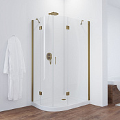 Vegas Glass Душевой уголок 100x190h см, проф. бронза стекло 6мм прозр. AFS-F 100*90 05 01 R