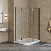 Vegas Glass Душевой уголок 110x110h см, проф. бронза стекло 6мм прозр. AFS-F lux 110*90 05 01 R