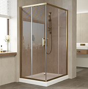 Vegas Glass Душевой уголок 90x190h см, проф. бронза стекло 6мм бронза ZA-F 90*80 05 05