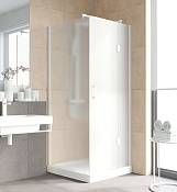 Vegas Glass Душевой уголок 90x199h см, проф. белый стекло 6мм сатин AFP-Fis Lux 90 01 10 R