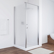 Vegas Glass Душевой уголок 90x189h см, проф. хром стекло 6мм сатин EP-Fis 80*90 08 10 R