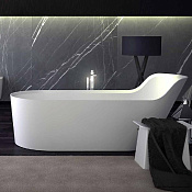 Knief Pearl Ванна из K-Stone отдельностоящая 182х81 см, со сливом-переливом, цвет: белый матовый 0600-050-01