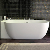 Knief Lotus Ванна из K-Stone отдельностоящая 190х95 см, щелевой перелив, цвет: белый матовый 0600-613-R-01