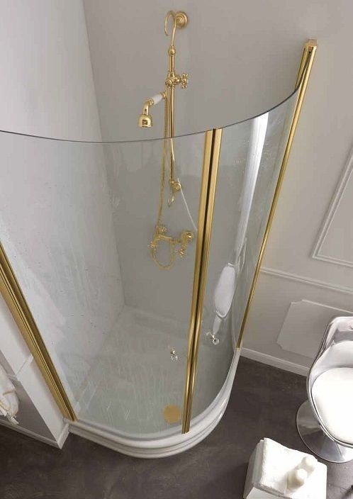 Kerasan Retro Поддон угловой для душа керамический 80x80x20h см, без сифона, слив 9 см, цвет: Bianco 134201