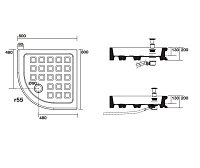 Kerasan Retro Поддон угловой для душа керамический 80x80x20h см, без сифона, слив 9 см, цвет: Bianco 134201