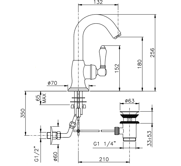 Nicolazzi Cristallo Liberty Смеситель для раковины однорычажный, цвет: хром 3454CR33C