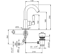 Nicolazzi Cristallo Liberty Смеситель для раковины однорычажный, цвет: хром 3454CR33C