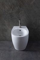 Allen Brau Fantasy Биде напольное 36,3x52 см, c 1 отв. под смеситель и переливом, цвет: белый глянц 4.11008.20