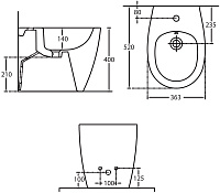Allen Brau Fantasy Биде напольное 36,3x52 см, c 1 отв. под смеситель и переливом, цвет: белый глянц 4.11008.20