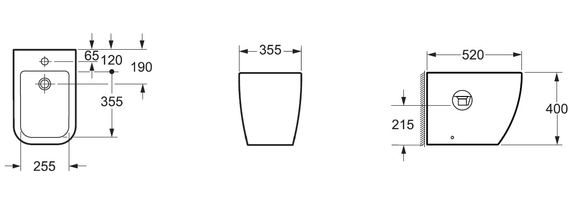 Allen Brau Reality Биде напольное 36,5x52 см, c 1 отв. под смеситель и переливом, цвет: антрацит 4.32005.AN