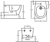 Allen Brau Fantasy Биде подвесное 36,3x51 см, c 1 отв. под смеситель и переливом, цвет: белый глянц 4.11006.20