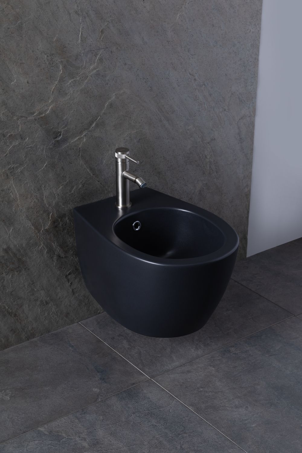 Allen Brau Fantasy Биде подвесное 36,3x51 см, c 1 отв. под смеситель и переливом, цвет: черный мат 4.11006.31