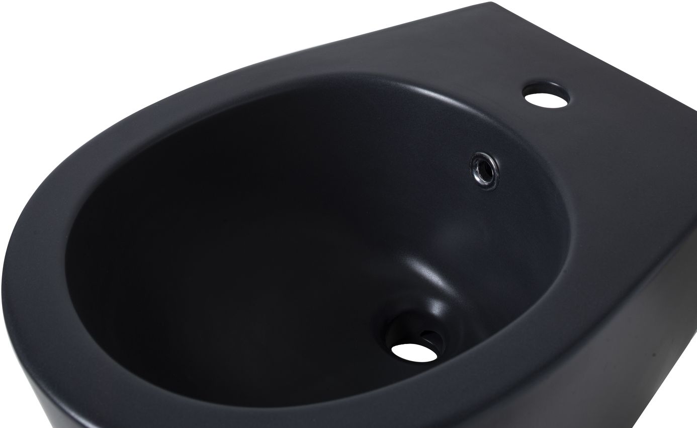 Allen Brau Fantasy Биде подвесное 36,3x51 см, c 1 отв. под смеситель и переливом, цвет: черный мат 4.11006.31