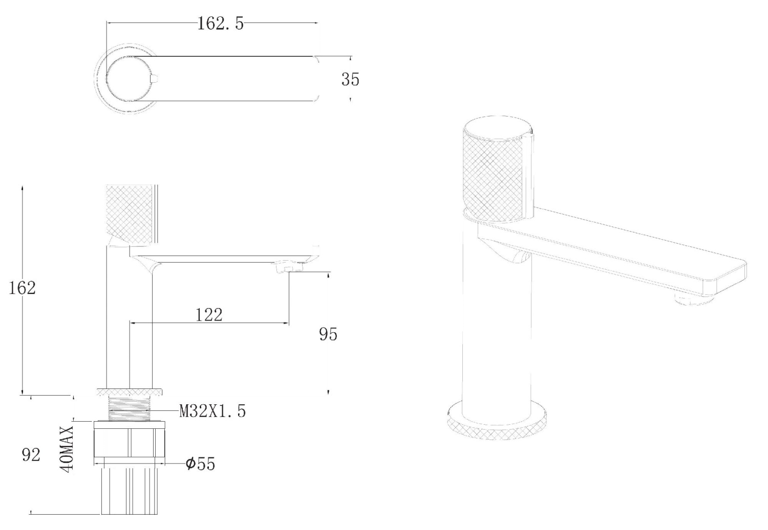 Allen Brau Liberty Смеситель для раковины, без донного клапана, излив 12,2 см, цвет: хром 5.33001-00