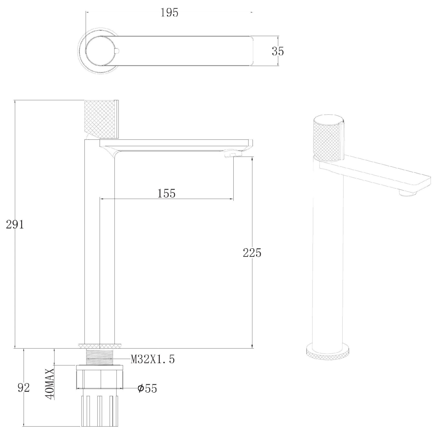 Allen Brau Liberty Смеситель для раковины высокий, без донного клапана, излив 15,5 см, цвет: хром 5.33002-00