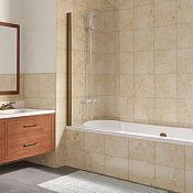 Vegas Glass Шторка на ванну 76x150.5h см, проф. бронза стекло 6мм прозр. EV Lux 75 05 01 L