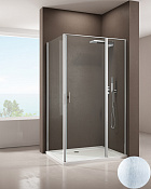 Allen Brau Priority Душевой уголок 140x80x200h см, стекло проз. 6 мм, Easy Clean, цвет: серебро браш 3.31011.BA + 3.31014.BA