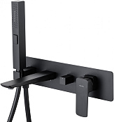 Allen Brau Infinity Смеситель для ванны с душем, на 2 потреб., с внутр. частью, цвет: черный матовый 5.21007-31