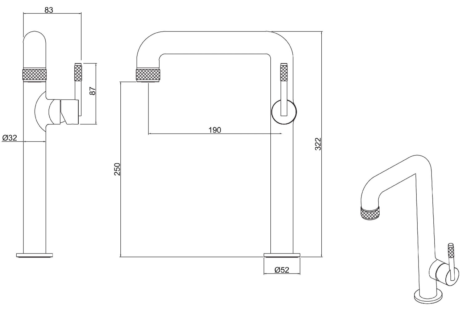 Allen Brau Reality Смеситель для раковины высокий, без донного клапана, излив 19 см, цвет: хром 5.32002-00