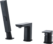Allen Brau Infinity Смеситель на борт ванны на 3 отверстия, с ручным душем, цвет: черный матовый 5.21008-31