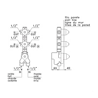 Stella Встраиваемся часть термостатического смесителя для душа на 2 источника UN 06004 0000