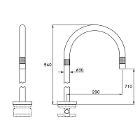 Stella Sirius Смеситель для напольной раковины, цвет: черный матовый PVD SR01501PV17