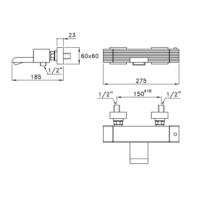 Stella Casanova Термостатический смеситель для ванны, цвет: хром CS 02100 CR00