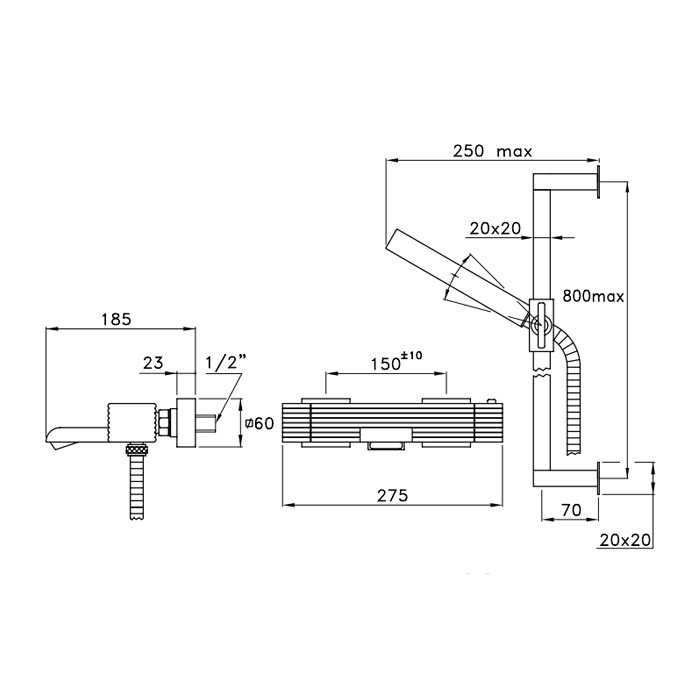 Stella Casanova Термостатический смеситель для ванны, цвет: хром CS 02104 CR00