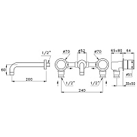 Stella Bamboo Встраиваемый смеситель для раковины, цвет: хром BT01003CR00