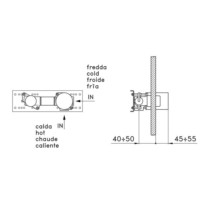 Stella Sirius Встраиваемая часть смесителя для раковины на 2 отверстия UN016010000