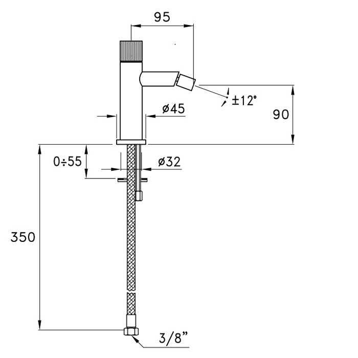 Stella Sirius Смеситель для биде, на 1 отверстие, цвет: хром SR00300CR00