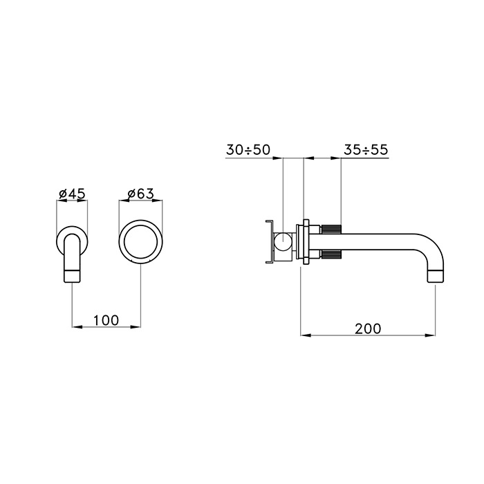Stella Sirius Внешняя часть встраиваемого смесителя, цвет: черный матовый PVD SR01611PV17