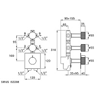 Stella Sirius Внешняя часть встраиваемого терм. смесителя для душа, цвет: хром SR06013CR00