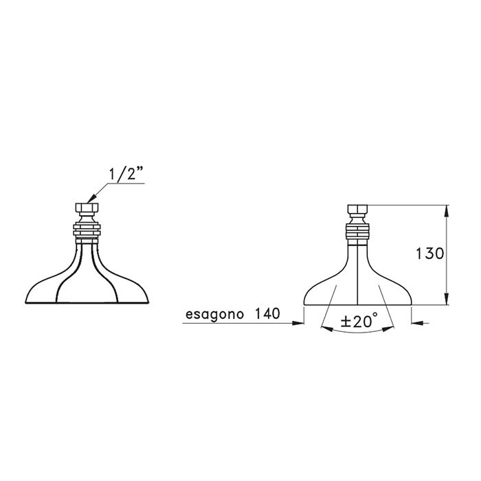 Stella Eccelsa Верхний душ, 14 см, цвет: хром EC 03007 CR00