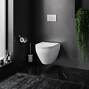 Am.Pm Spirit V2.0 Унитаз подвесной 36,5х49 см, безободковый с крышкой микролифт, цвет: белый глянец C701700WH